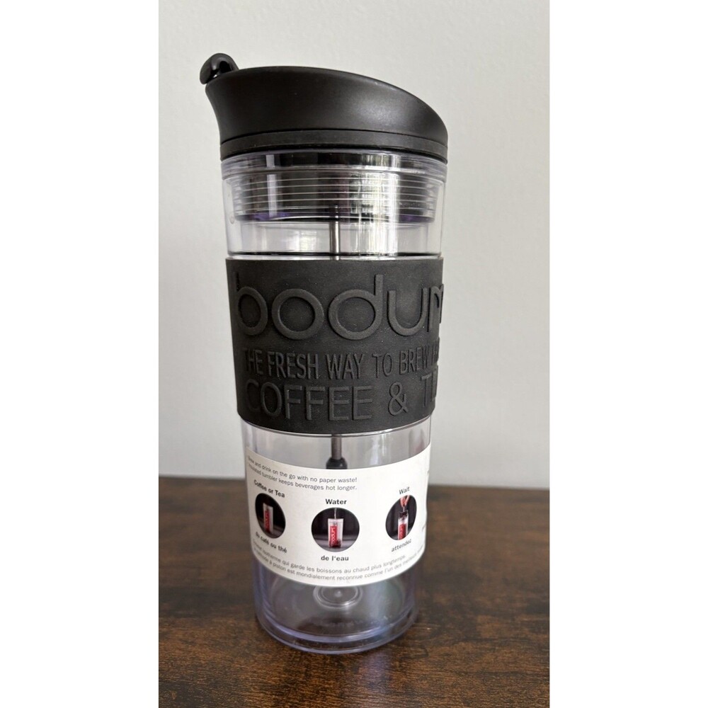 Bodum Coffee French Press Coffee Tea Brewer Travel Tumbler Double Wall Black New